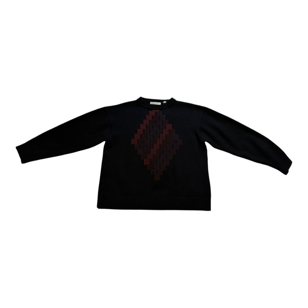 Klauss Boekler Vintage 90s Sweater Crew Neck Wool Blend Pullover Black - Medium - Picture 2 of 7